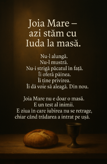Joia Mare – azi stăm cu Iuda la masă