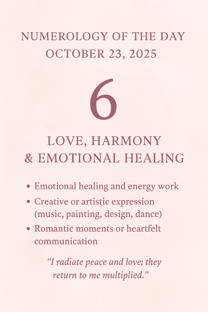 🌟 Numerology of the Day – October 23, 2025 🌟