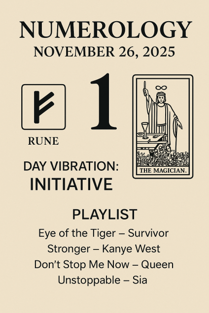 Numerology for November 26, 2025