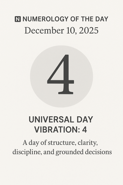 🔢 Numerology of the Day – December 10, 2025