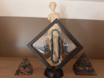 💙✨ Apatite Crystal Jewelry Set with Sterling Silver