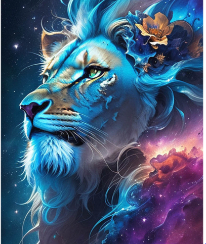 Mystical Blue Lion